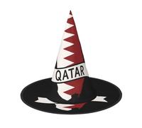 AABBfdg Pack of 2, Qatar Map Flag Halloween Hat, Witch Hat, Fancy Dress, Cosplay Accessory, Party Decoration, One Size