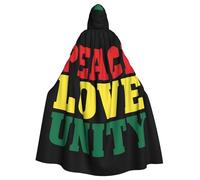 AABBfdg Peace and love university Unisex Cosplay Costume Halloween Hooded Cape Cloak for Party Dress Up Full-Length Uniform Robe