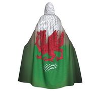 AABBfdg Welsh Dragon Unisex Cosplay Costume Halloween Hooded Cape Cloak for Party Dress Up Full-Length Uniform Robe