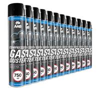 AABCOOLING 12 x 750ml Compressed Gas Duster - Compressed Air Spray for PC, Laptop, Keyboard and Office Equipment - Aerosol Duster with 2 Nozzles per Can