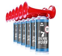 AABCOOLING 6x Signal Horn 106 dB(A) - Loud Air Horn, Hand-Held Foghorn, Boat Safety Accessory, Stadium Horn for Sports Events, Fan Noisemaker