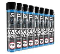 AABCOOLING 8 x Compressed Gas Duster 750ml - Compressed Air for Cleaning Computer, Keyboard, and Other Office Equipment, Laptop Cleaner, PC Cleaning Kit, Can of Air, Aerosol Duster, Canned Air