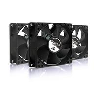 AABCOOLING Black Silent Fan 8 - Silent and Efficient 80mm Fan with 4 Anti-vibration Pads, PC Fan, Quiet Fan, Cooling Fan, Air Cooler, Case Fan - Value Pack 3 Pieces 15.6 dB(A), 30 CFM, 2000 RPM