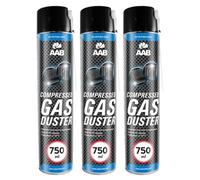 AABCOOLING Compressed Gas Duster 3 x 750ml - Compressed Air for Cleaning Computer, Keyboard, and Other Office Equipment, Laptop Cleaner, PC Cleaning Kit, Can, Aerosol Duster, Canned Air
