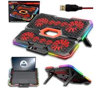AABCOOLING EFFECTUM - Laptop Cooler Pad 9-17 inch - For Gaming and Office - USB-C - 10 Quiet, Efficient Fans - RGB Backlit Case - 7-Step Tilt Adjustment -Maximum Efficiency and Cooling -Notebook Stand
