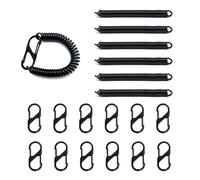 AABDTYYD 6 Pack Key Chain,Keyrings & Keychains,Spring Keyring Stretchy,Stretchy Keyring With Clip,6 Pack Coiled Retractable Lanyard & 12pc Small S Carabiner Clip,Stretchy Wrist Keychain Bracelet