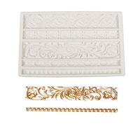 Aabellay Curlicues Scroll Mold Totem Leaf Silicone Fondant Cake Decorating Baroque Style for Sugarcraft Cake Border Decoration Cupcake Topper Jewelry Polymer Clay Crafting Projects -XK802