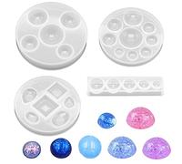 Aabellay Jewelry Casting Molds Silicone Pendant Mold Resin Molds Jewelry Making DIY Craft Tools - 4 Packs Diameter from 10mm to 30mm