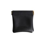 Aabellay PU Leather Mini Squeeze Coin Purse Small Keychain Wallet Earbud Case Cable Organizer Pouch Small Cash Holder Change Pouch for Men Women Size 3.5 X 3.5 in - Black