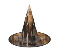 aabkjgfr Asian Elephants Print Guide Hat,Adult Halloween Witch Hat,Suitable For Parties,Carnival,Masquerade,Role Play