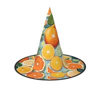 aabkjgfr Citrus Fruit Pattern Print Guide Hat,Adult Halloween Witch Hat,Suitable For Parties,Carnival,Masquerade,Role Play