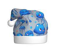 aabkjgfr Colorful Jellyfish Print Adult Santa Hat,Soft And Comfortable Santa Hat,Suitable For New Year'S Holiday Parties,Indoors And Outdoors.