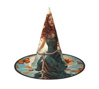 aabkjgfr Girl Bicycle Butterfly Print Guide Hat,Adult Halloween Witch Hat,Suitable For Parties,Carnival,Masquerade,Role Play