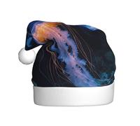 aabkjgfr Jellyfish Ocean Print Adult Santa Hat,Soft And Comfortable Santa Hat,Suitable For New Year'S Holiday Parties,Indoors And Outdoors.