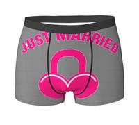 aabkjgfr Just Married Print Men'S Boxer Briefs,Skin-Friendly Fabric,Elastic Waistband,Suitable For Daily Wear,Home,Sports And Work