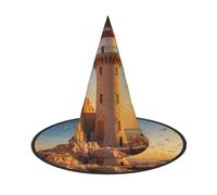 aabkjgfr Lighthouse And Gull Print Guide Hat,Adult Halloween Witch Hat,Suitable For Parties,Carnival,Masquerade,Role Play