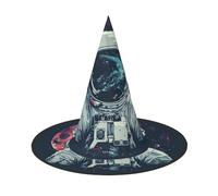 aabkjgfr Lunar Astronaut Print Guide Hat,Adult Halloween Witch Hat,Suitable For Parties,Carnival,Masquerade,Role Play