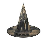 aabkjgfr Old Elephant And Young Elephant Print Guide Hat,Adult Halloween Witch Hat,Suitable For Parties,Carnival,Masquerade,Role Play
