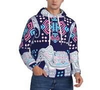 aabkjgfr Purple Elephant Print Classic Fleece Hoodie,Men'S Pullover Fleece Hoodie,Suitable For Everyday Wear,Travel,And Lounging At Home