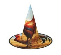 aabkjgfr Rooster Print Guide Hat,Adult Halloween Witch Hat,Suitable For Parties,Carnival,Masquerade,Role Play