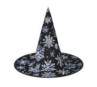 aabkjgfr Snowman Stars And Snowflakes Print Guide Hat,Adult Halloween Witch Hat,Suitable For Parties,Carnival,Masquerade,Role Play