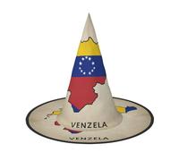 aabkjgfr Venezuela Flag Map02 Print Guide Hat,Adult Halloween Witch Hat,Suitable For Parties,Carnival,Masquerade,Role Play