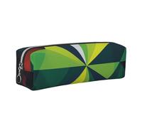 AABSTBFM Abstract Flag Geometric National Printed Square Pencil Case Cute Leather Silver Zipper Pen Pencil Pouch Bag for School, Office, and Travel