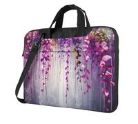 AABSTBFM Abstract Purple Weeping Flower Printed Laptop Bag Case 14 inch Laptop Sleeve Bag - Modern Laptop Shoulder Bag Computer Bag for Business Travel School Office
