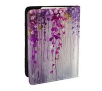 AABSTBFM Abstract Purple Weeping Flower Prints Passport Holder 6.5 in