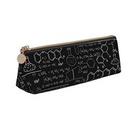 AABSTBFM Abstract Science Chemistry Illustration 3D Printed Triangle Pencil Case Cute Leather Zipper Pen Pencil Pouch Bag for School, Office, and Travel