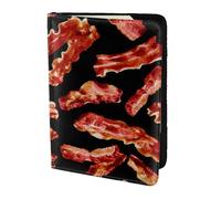 AABSTBFM Bacon Pattern Printed Passport Holder 5.5 in, Leather Travel Passport Cover Card Case Wallet for Women Men