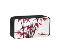 AABSTBFM Bamboo Stems Cherry Printed Large Capacity Pencil Case, Simple Oxford Pen Pouch Organizer, Lightweight Stationery Storage Bag for School Office Travel, Gift for Teens Adults