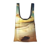 AABSTBFM Beach Sunset Tranquil Printed Foldable Shopping Bag- Reusable Waterproof Grocery Bag Large Tote Bag Shopper Handbag Beach Bag
