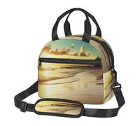 AABSTBFM Beach Sunset Tranquil Printed Insulated Lunch Tote Bag - Portable Waterproof Thermal Cooler Cooling Tote Lunch Box for Men and Women