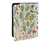 AABSTBFM Beautiful Flowers Printed Passport Holder 6.5 in, Leather Travel Passport Cover Card Case Wallet for Women Men