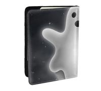 AABSTBFM Black and Halloween Ghost Printed Passport Holder 6.5 in, Leather Travel Passport Cover Card Case Wallet for Women Men