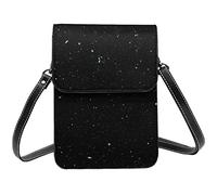AABSTBFM Black Glitter Crossbody Phone Bag For Women Girls Wallet Handbags Pu Leather Cell Phone Bag Purse