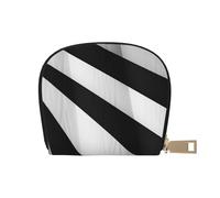 AABSTBFM Black White Stripe Printed Card Holder Wallet, Pu Leather Card Case Organizer Bag for Men Women