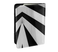 AABSTBFM Black White Stripe Prints Passport Holder 6.5 in, PU Leather Travel Passport Cover Card Case Wallet for Women Men