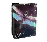 AABSTBFM Blue Dragonfly Printed Passport Holder 6.5 in, Leather Travel Passport Cover Card Case Wallet for Women Men