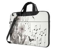 AABSTBFM Botanical Flying Music Notes Printed Laptop Bag Case 13 inch Laptop Sleeve Bag - Modern Laptop Shoulder Bag Computer Bag for Business Travel School Office