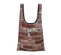 AABSTBFM Brick Red Stone Printed Foldable Shopping Bag- Reusable Waterproof Grocery Bag Large Tote Bag Shopper Handbag Beach Bag