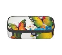 AABSTBFM Cartoon Color Flower Butterfly Printed Pencil Case Cute High Capacity Pen Pencil Pouch Bag with Zipper for School, Office, and Travel