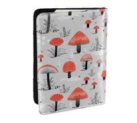 AABSTBFM Cartoon Mushrooms Printed Passport Holder 6.5 in, Leather Travel Passport Cover Card Case Wallet for Women Men