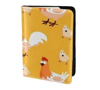 AABSTBFM Chicken Chick Printed Passport Holder 5.5 in, Leather Travel Passport Cover Card Case Wallet for Women Men
