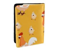 AABSTBFM Chicken Chick Printed Passport Holder 6.5 in, Leather Travel Passport Cover Card Case Wallet for Women Men