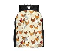 AABSTBFM Chicken Pattern Lightweight School Backpack Classic College Rucksack School Bags 15 Inch Laptop School Daypack For Girls Boys