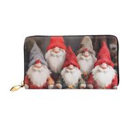 AABSTBFM Christmas Santa Claus Gnomes Printed Leather Wallet for Women Men Zipper Purse Clutch Bag Long Wallet Card Holder