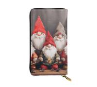 AABSTBFM Christmas Santa Claus Gnomes Printed Leather Wallet for Women Men Zipper Purse Clutch Bag Long Wallet Card Holder