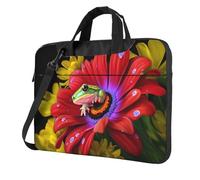 AABSTBFM Colorful Spring Frog Flower Printed Laptop Bag Case 13 inch Laptop Sleeve Bag - Modern Laptop Shoulder Bag Computer Bag for Business Travel School Office